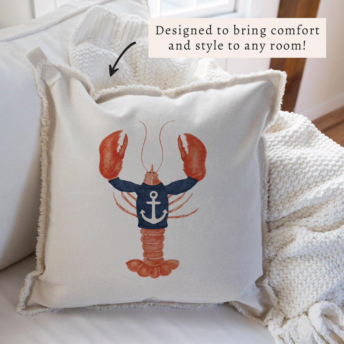 Nautical Lobster Pillow