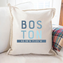 Load image into Gallery viewer, Boston Coordinates Square Pillow
