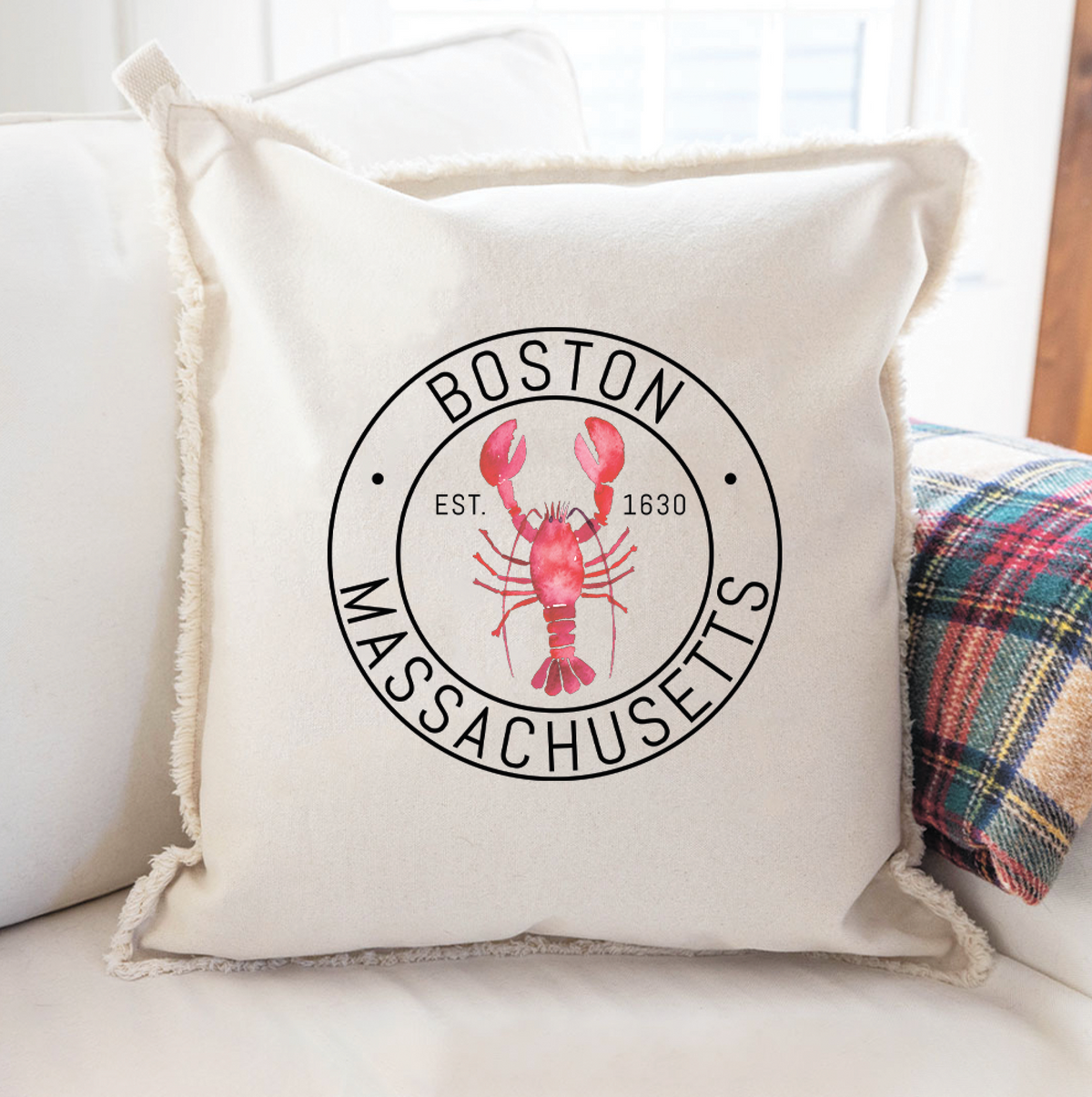 Boston Lobster Square Pillow