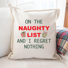 Load image into Gallery viewer, Naughty List Square Pillow
