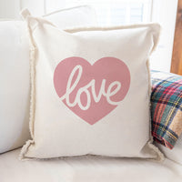 Script Love Heart Square Pillow