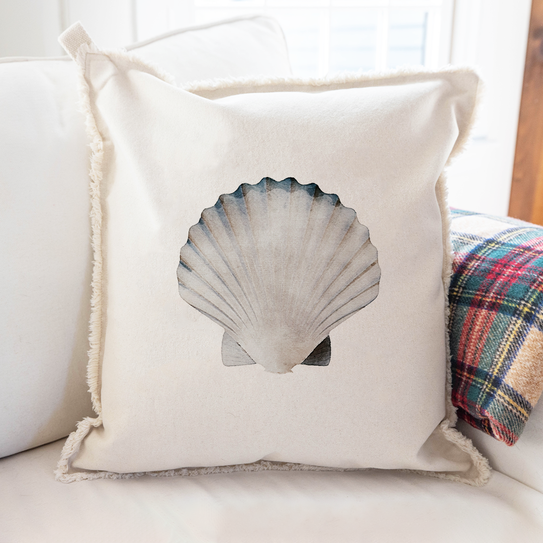 Watercolor Shell Square Pillow