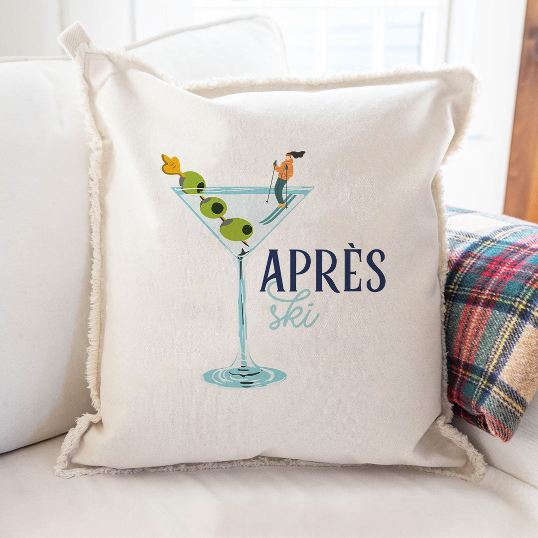Apres Ski Martini Square Pillow