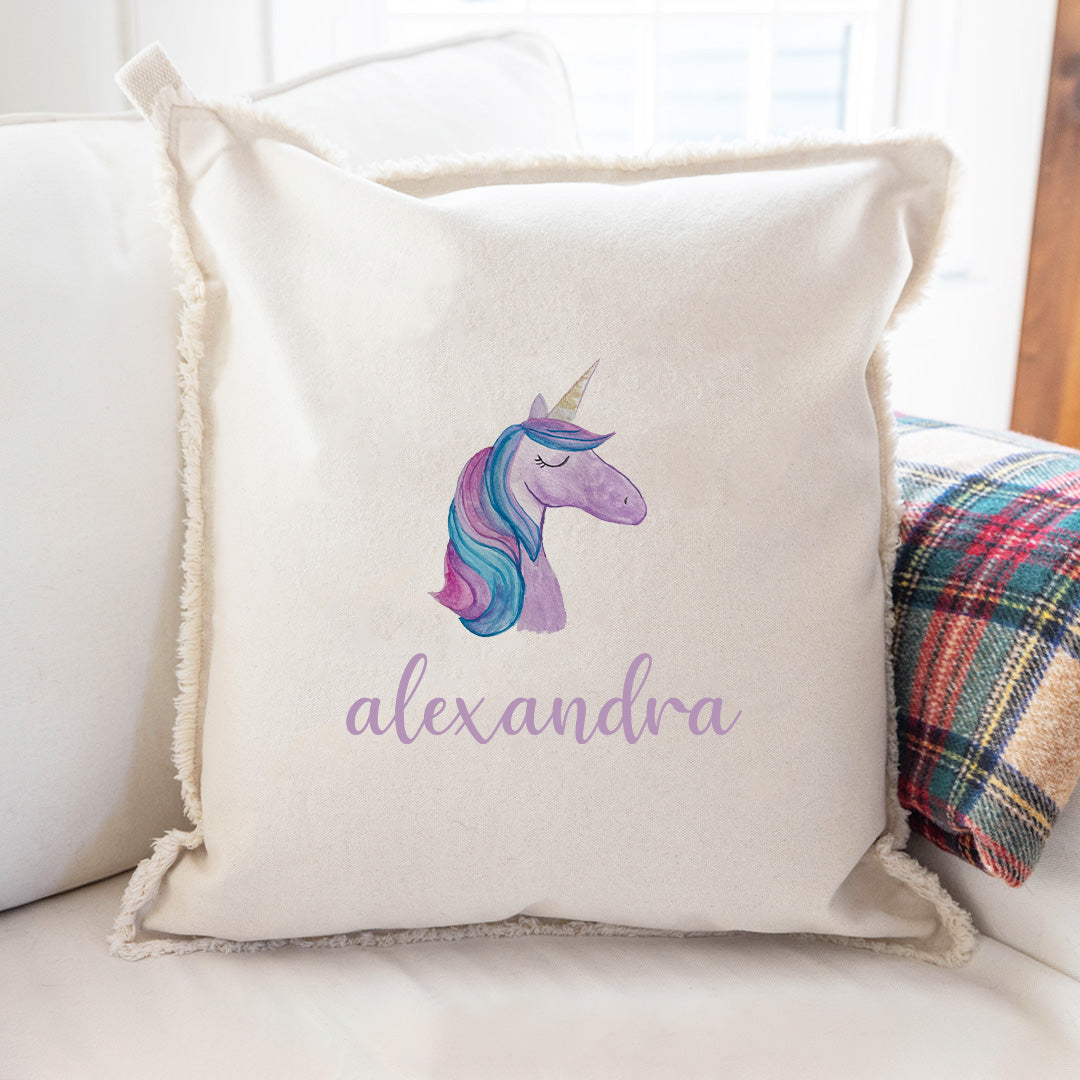 Unicorn Personalized Square Pillow