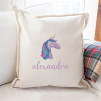 Unicorn Personalized Square Pillow