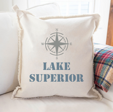Load image into Gallery viewer, Personalized Compass Two Line Text Square Pillow
