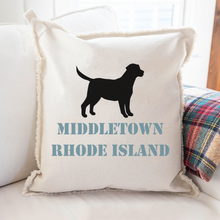 Load image into Gallery viewer, Personalized Dog Two Line Text Square Pillow
