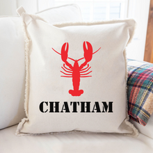 Load image into Gallery viewer, Personalized Lobster One Line Text Square Pillow
