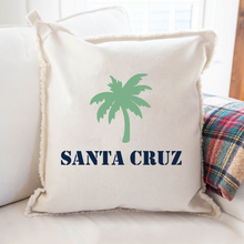 Load image into Gallery viewer, Personalized Palm Tree One Line Text Square Pillow

