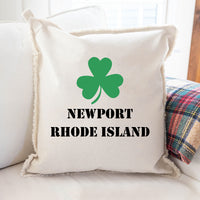 Personalized Shamrock Two Line Text Square Pillow