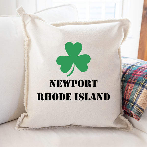 Personalized Shamrock Two Line Text Square Pillow