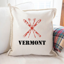 Load image into Gallery viewer, Personalized Skis One Line Text Square Pillow
