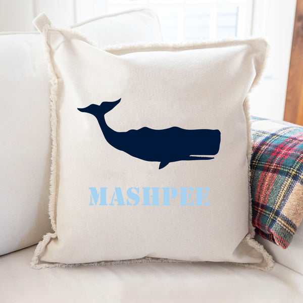 Personalized Whale One Line Text Square Pillow