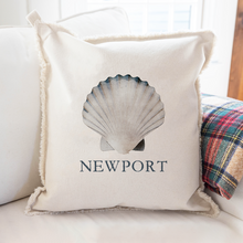 Load image into Gallery viewer, Personalized Watercolor Shell Square Pillow
