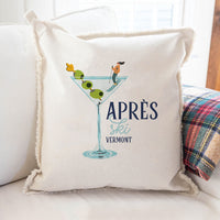 Apres Ski Martini Personalized Square Pillow