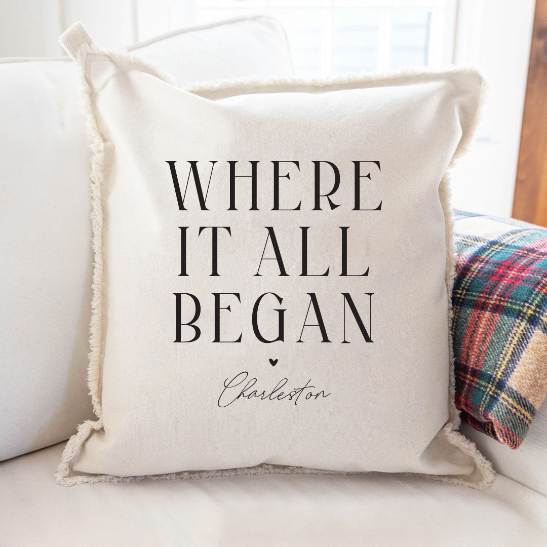 Where It All Began Personalized Square Pillow