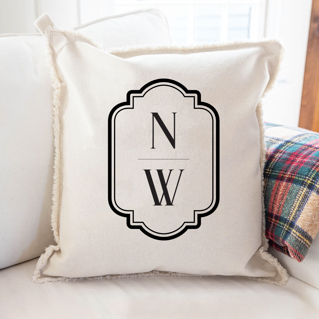 Initials Vertical Personalized Square Pillow