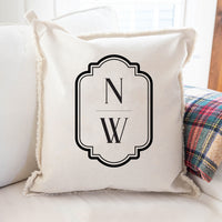 Initials Vertical Personalized Square Pillow
