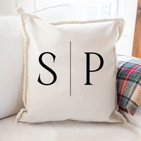 Initials Line Personalized Square Pillow