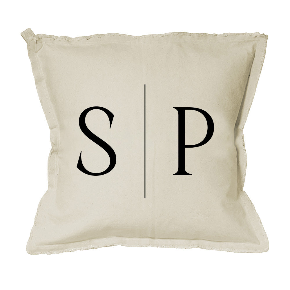 Initials Line Personalized Square Pillow