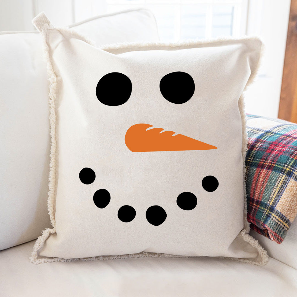 Snowman Face Square Pillow