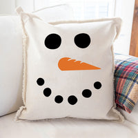 Snowman Face Square Pillow