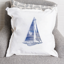 Load image into Gallery viewer, Sail Boat Square Pillow
