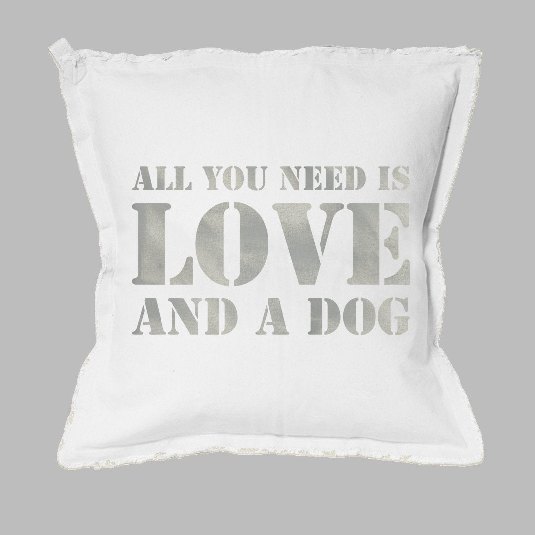 All You Need Is Love + A Dog Square Pillow