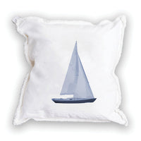 Indigo Sailboat Square Pillow