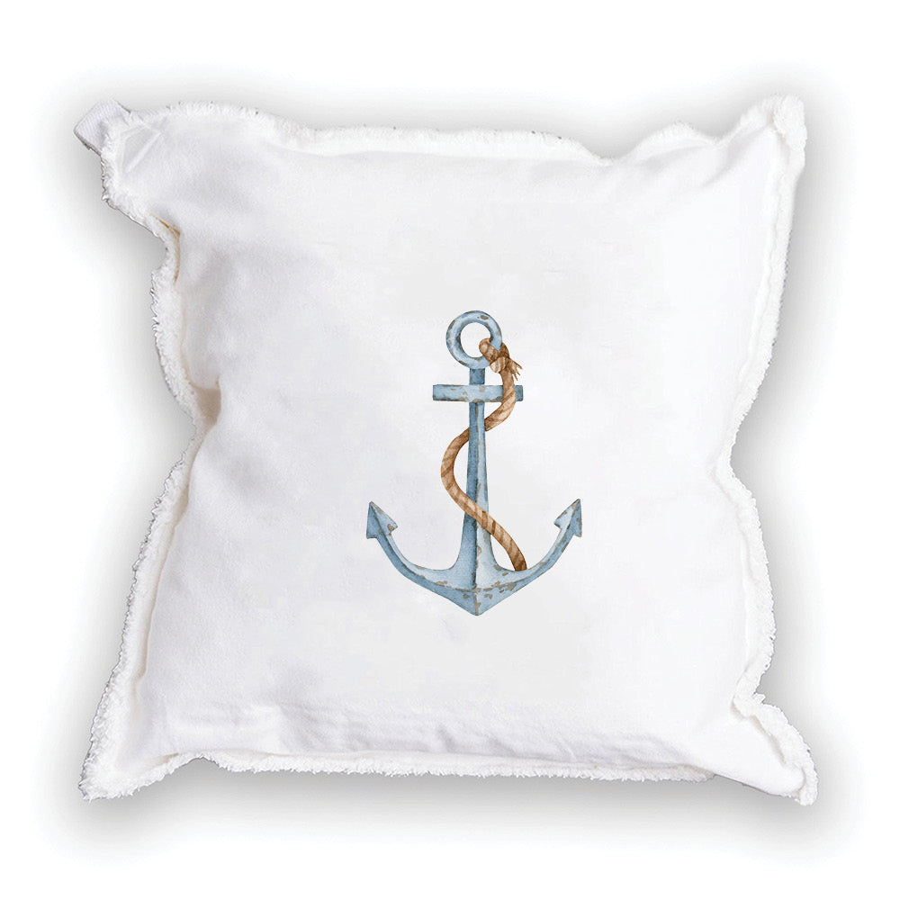 Watercolor Anchor Square Pillow