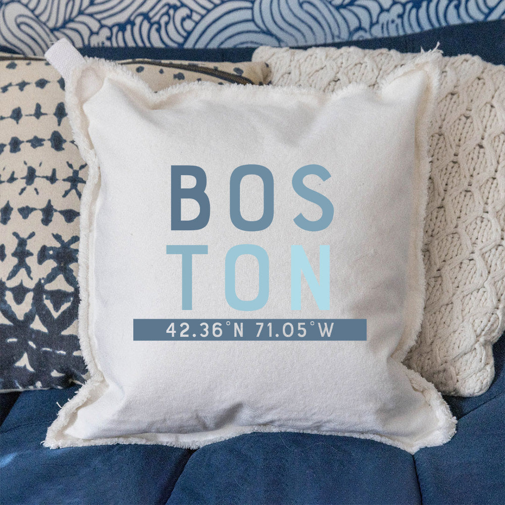 Boston Coordinates Square Pillow