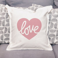 Script Love Heart Square Pillow