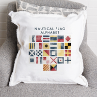 Nautical Flag Alphabet Square Pillow