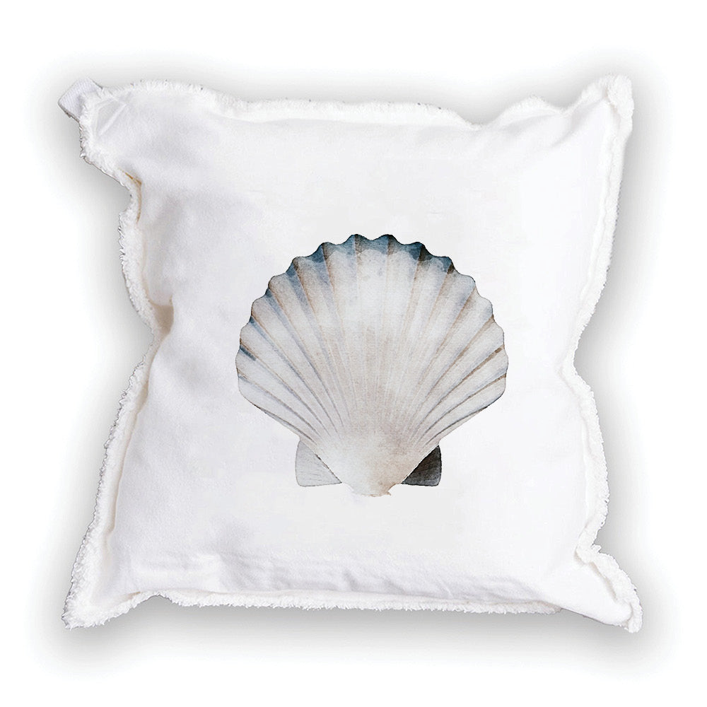 Watercolor Shell Square Pillow