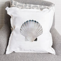 Watercolor Shell Square Pillow