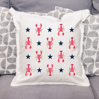 Red, White, and Blue Patriotic Lobster Square Pillow