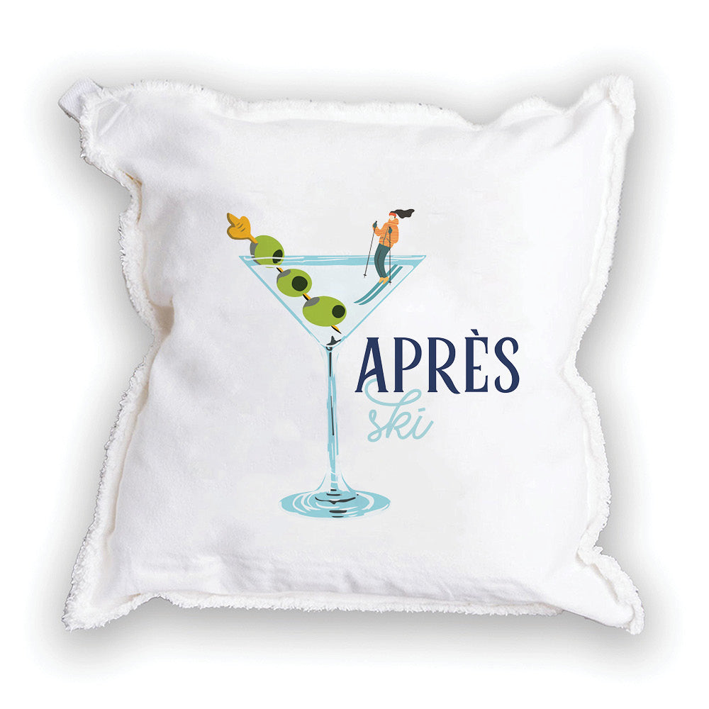 Apres Ski Martini Square Pillow