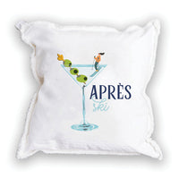 Apres Ski Martini Square Pillow