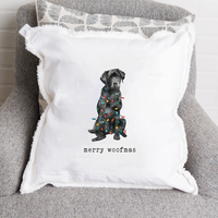 Merry Woofmas Black Lab Square Pillow