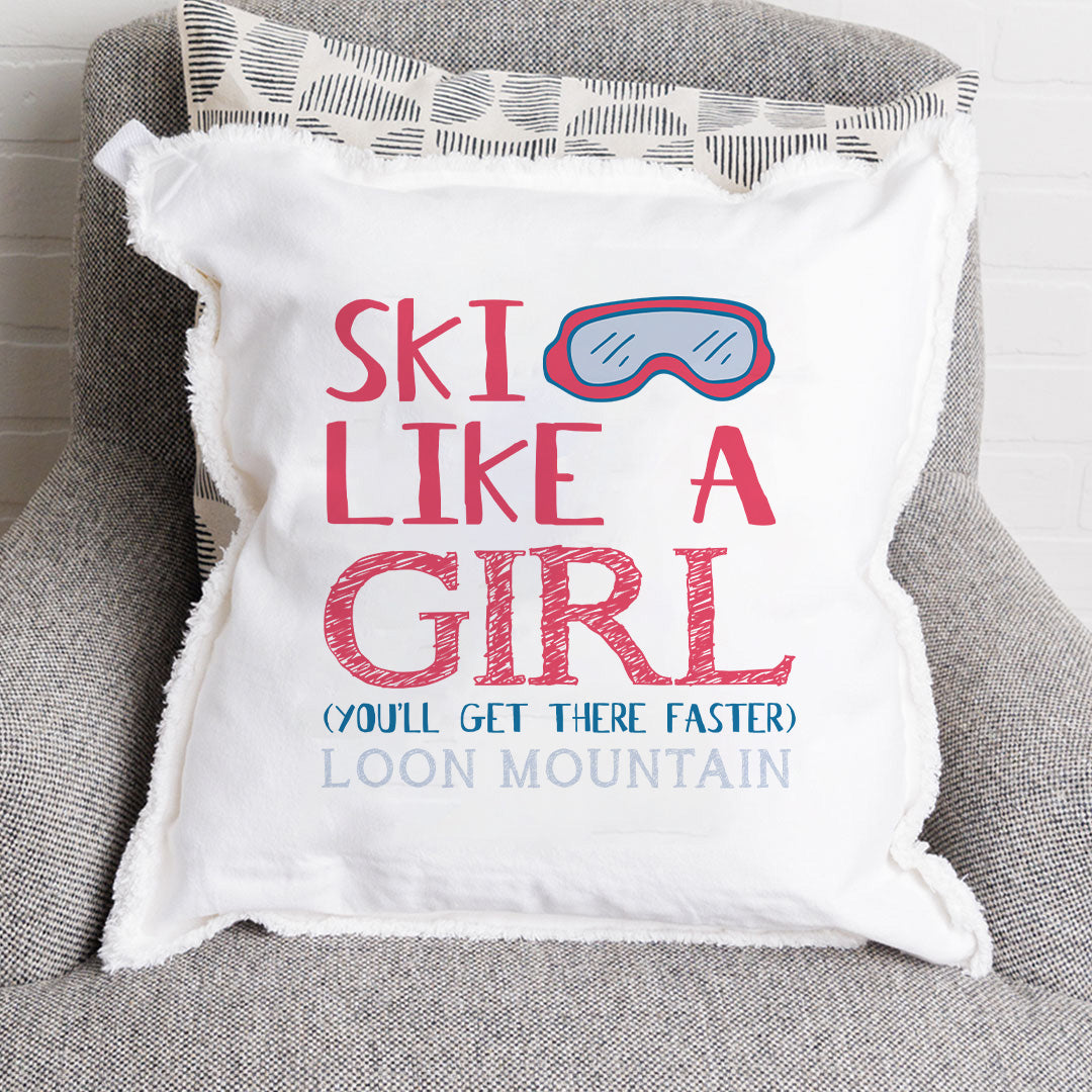 Personalized Ski like a girl Square Pillow