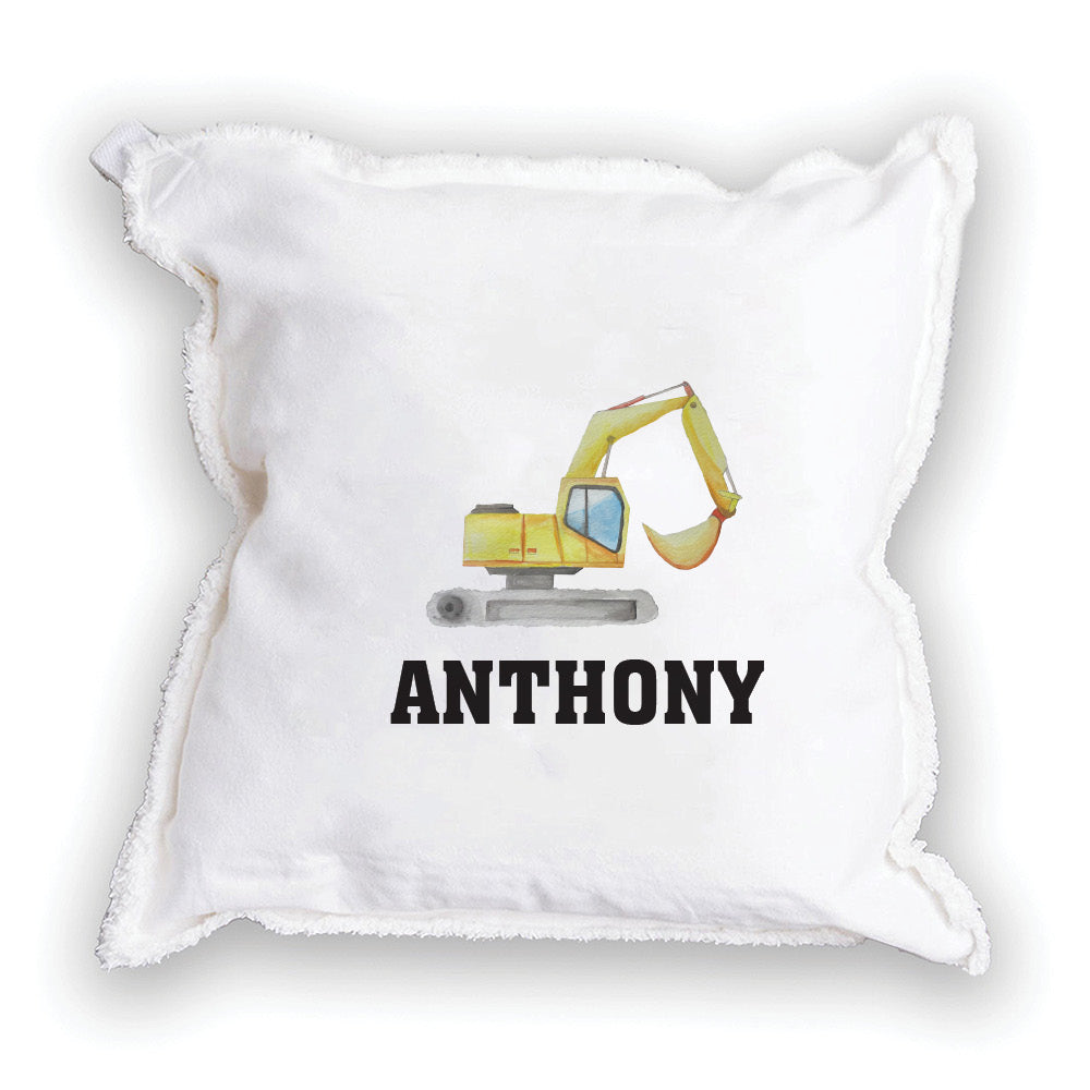 Digger Personalized Square Pillow