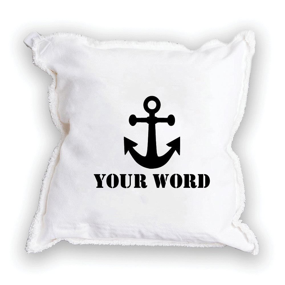 Anchor One Line Text Personalized Square Pillow