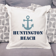 Load image into Gallery viewer, Personalized Anchor Two Line Text Square Pillow
