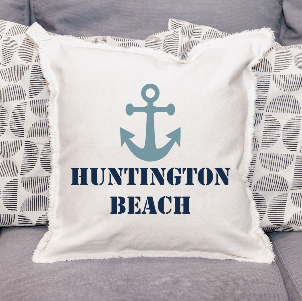 Personalized Anchor Two Line Text Square Pillow