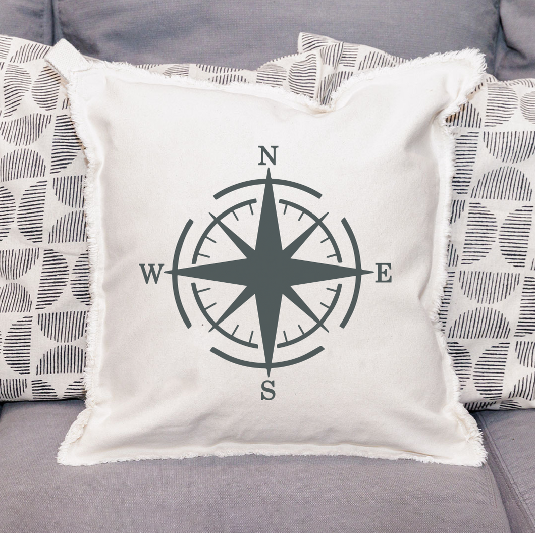 Personalized Compass Square Pillow