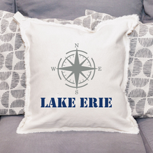 Load image into Gallery viewer, Personalized Compass One Line Text Square Pillow
