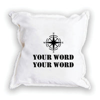 Compass Two Line Text Personalized Square Pillow