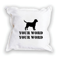 Dog Two Line Text Personalized Square Pillow