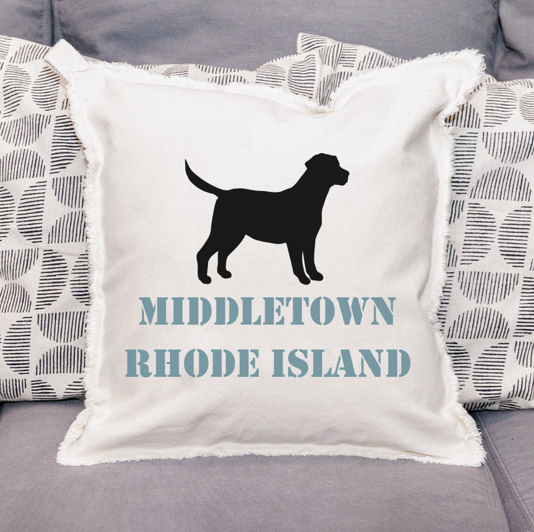 Personalized Dog Two Line Text Square Pillow