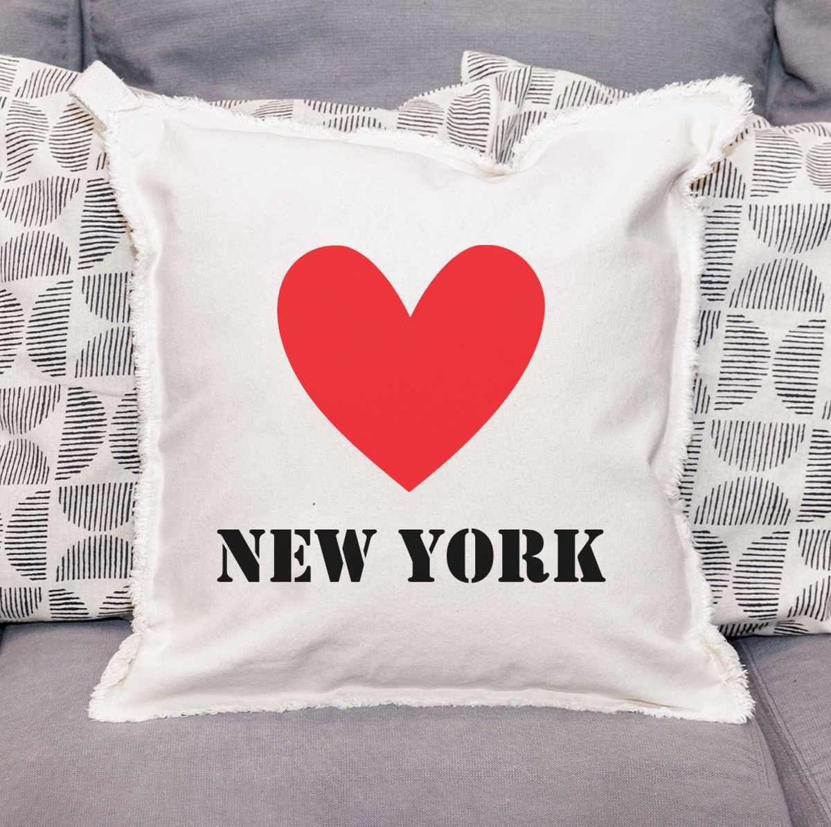 Personalized Heart One Line Text Square Pillow